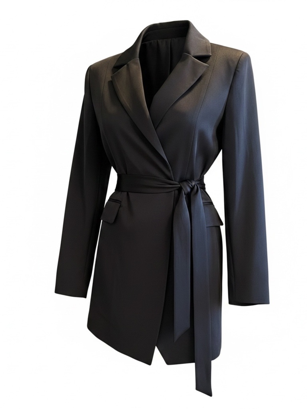 Mac Duggal Black Belted Blazer